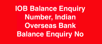 IOB Balance Enquiry Number
